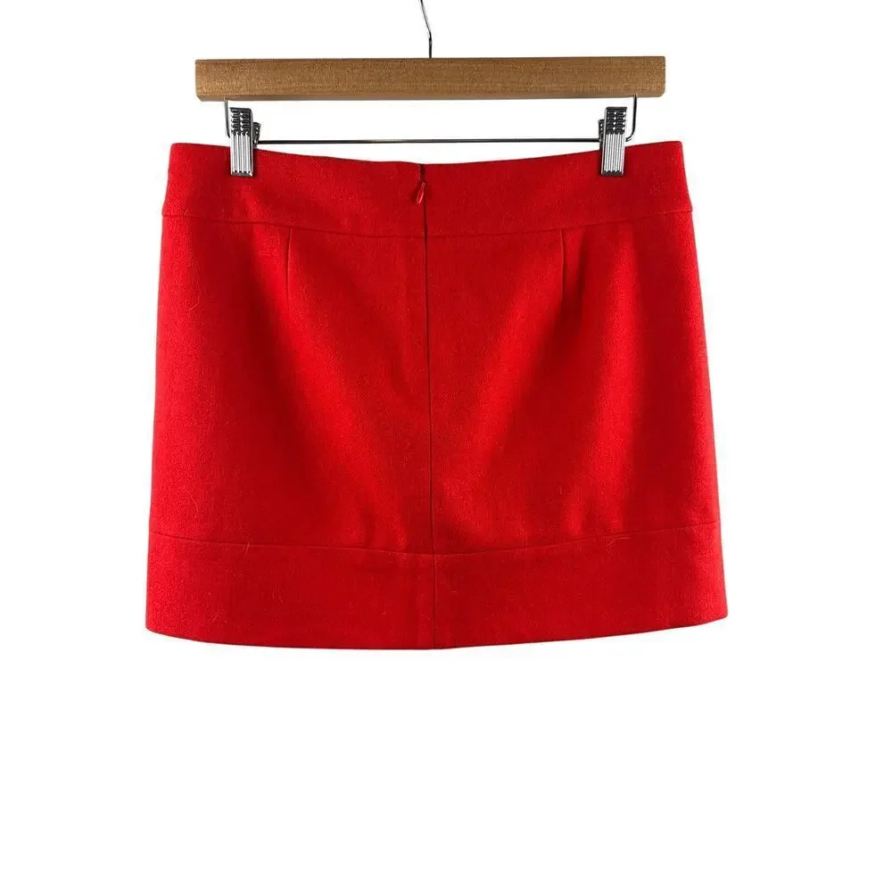 Women’s J.Crew Size 4 Bright Reddish Orange Tweed Mini Skirt